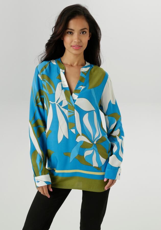 Aniston SELECTED Blouse zonder sluiting met expressieve florale patronen nieuwe collectie - Foto 7