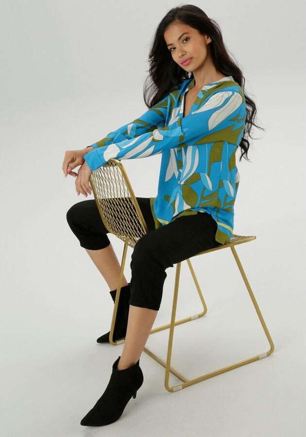 Aniston SELECTED Blouse zonder sluiting met expressieve florale patronen nieuwe collectie - Foto 4