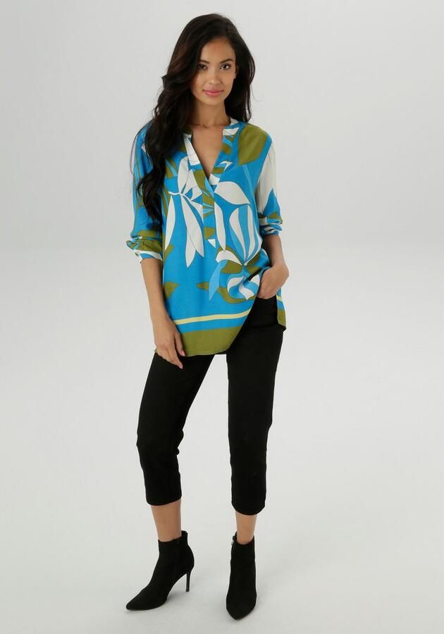 Aniston SELECTED Blouse zonder sluiting met expressieve florale patronen nieuwe collectie - Foto 5