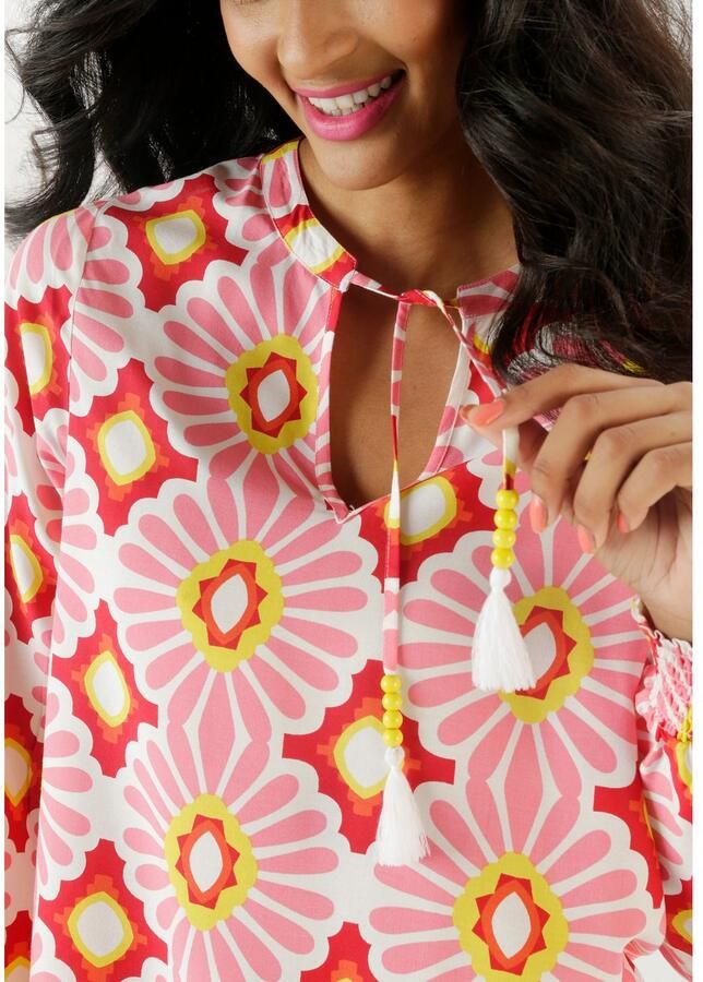 Aniston SELECTED Blouse zonder sluiting met geometrisch gebloemde rand aan de zoom - Foto 3