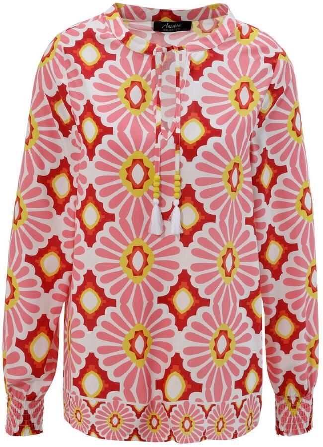 Aniston SELECTED Blouse zonder sluiting met geometrisch gebloemde rand aan de zoom - Foto 2