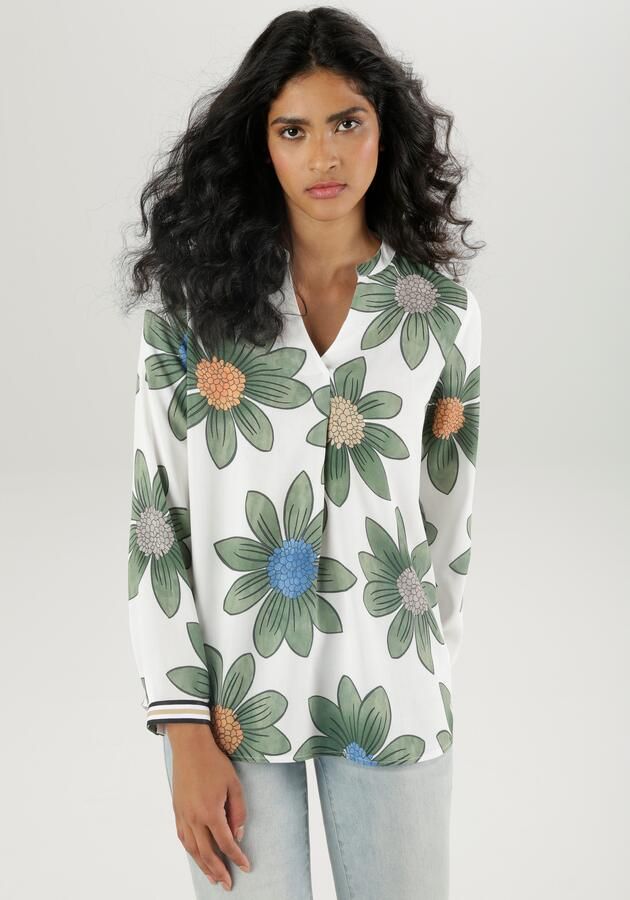 Aniston SELECTED Blouse zonder sluiting met gestreepte manchetten - Foto 7