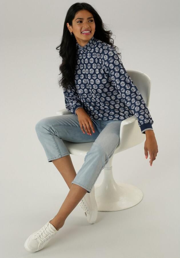 Aniston SELECTED Blouse zonder sluiting met gestreepte stippen nieuwe collectie - Foto 6