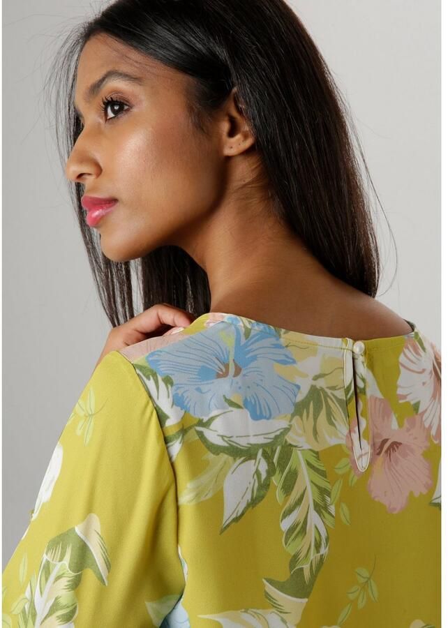 Aniston SELECTED Blouse zonder sluiting met groot bladeren- en bloemenprint - Foto 2