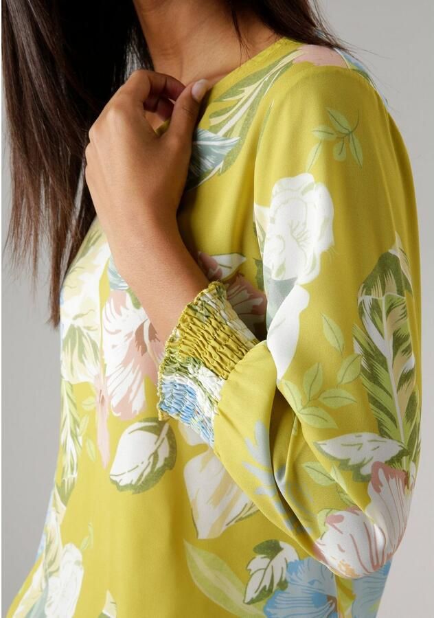 Aniston SELECTED Blouse zonder sluiting met groot bladeren- en bloemenprint - Foto 4