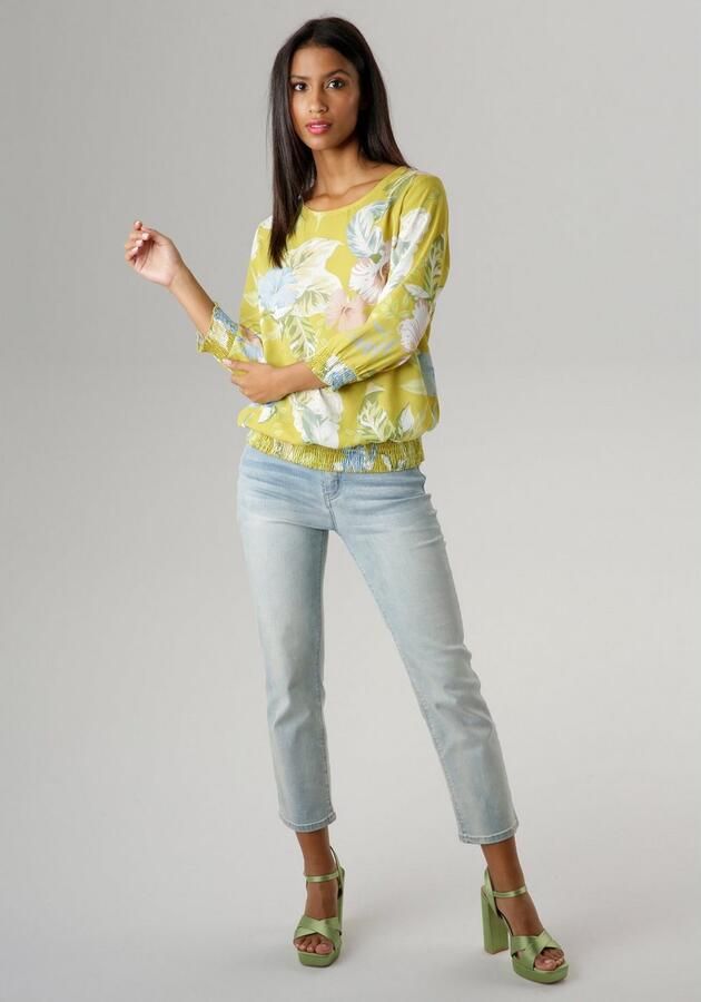 Aniston SELECTED Blouse zonder sluiting met groot bladeren- en bloemenprint - Foto 6