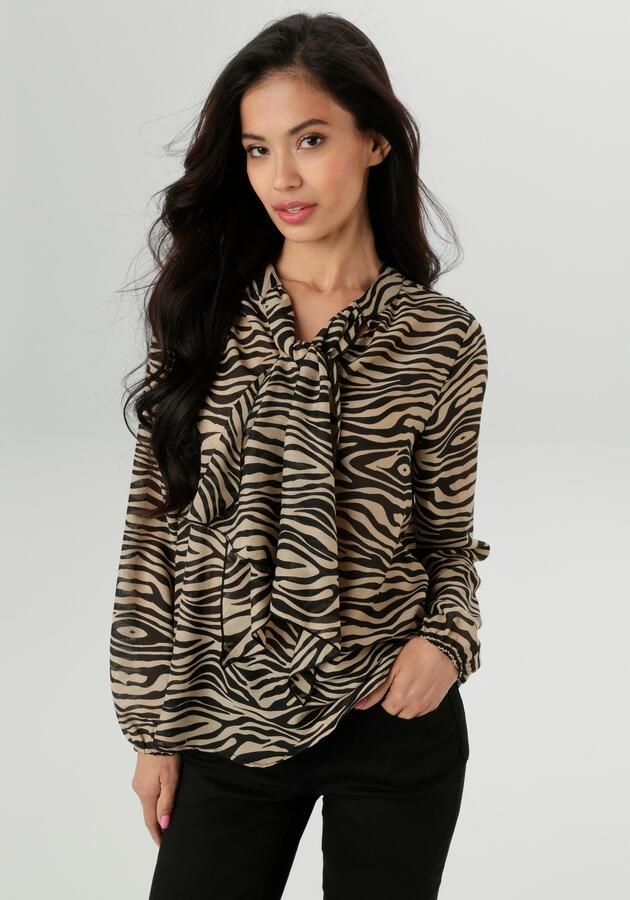 Aniston SELECTED Blouse zonder sluiting met modieuze dierenprint nieuwe collectie - Foto 10
