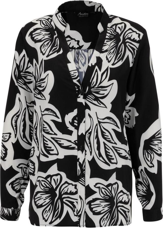Aniston SELECTED Blouse zonder sluiting met opvallende bloesemprint en knoopsluiting - Foto 2