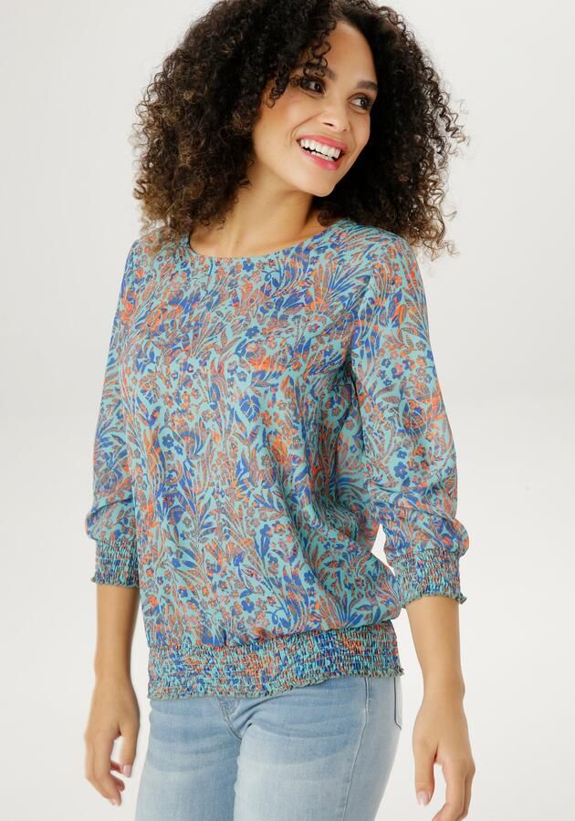 Aniston SELECTED Blouse zonder sluiting met smokwerk-boord - Foto 6