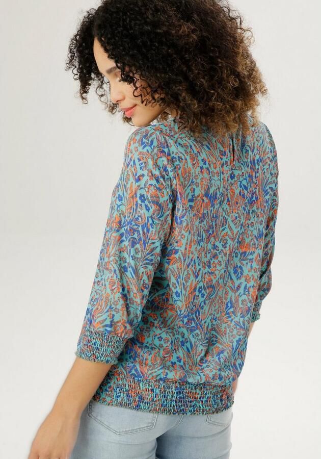 Aniston SELECTED Blouse zonder sluiting met smokwerk-boord - Foto 4