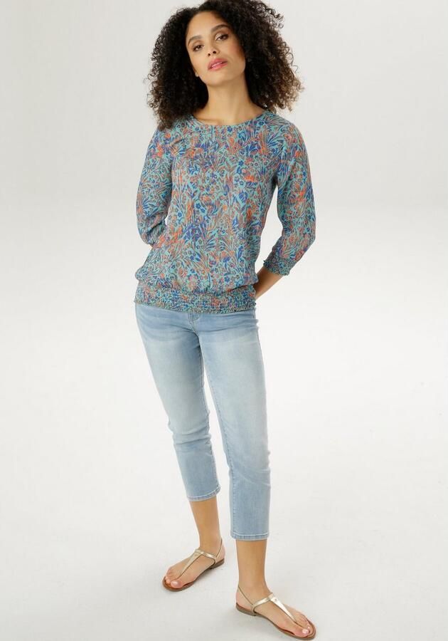 Aniston SELECTED Blouse zonder sluiting met smokwerk-boord - Foto 5