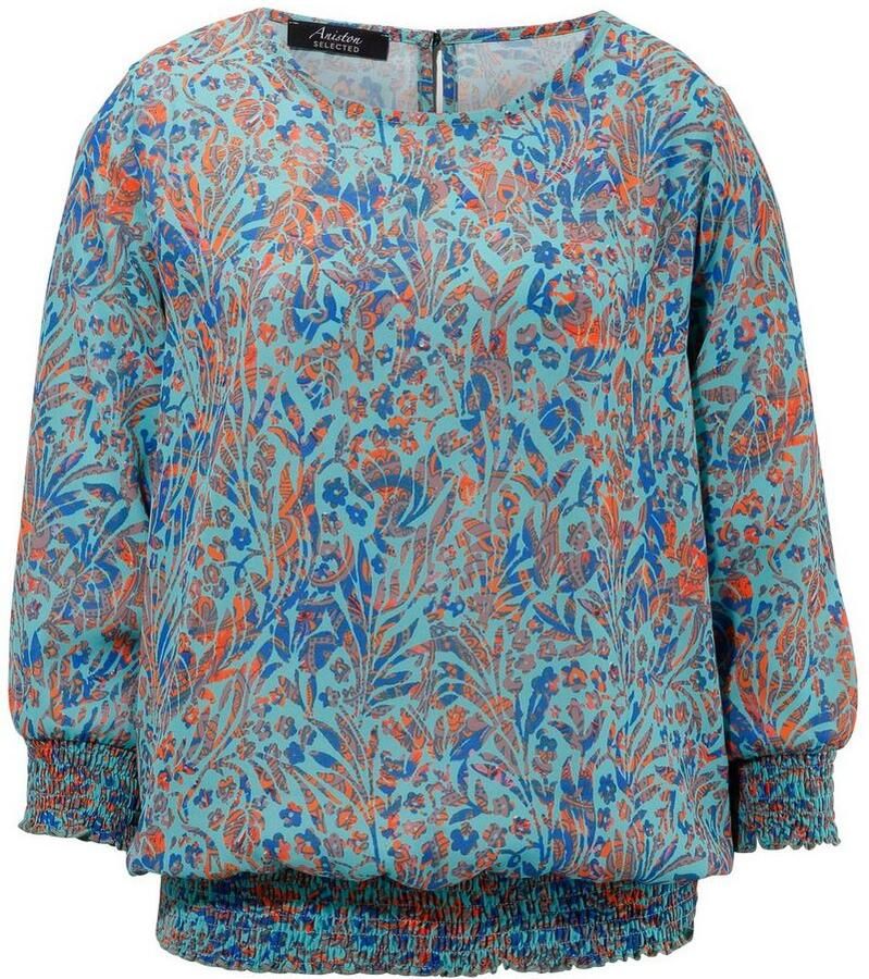 Aniston SELECTED Blouse zonder sluiting met smokwerk-boord