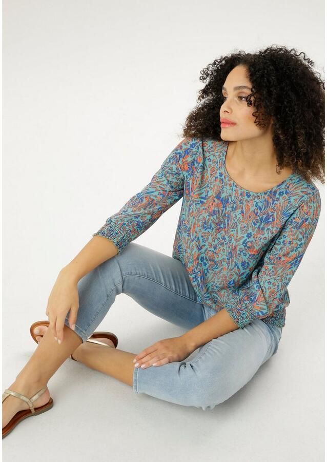 Aniston SELECTED Blouse zonder sluiting met smokwerk-boord - Foto 3