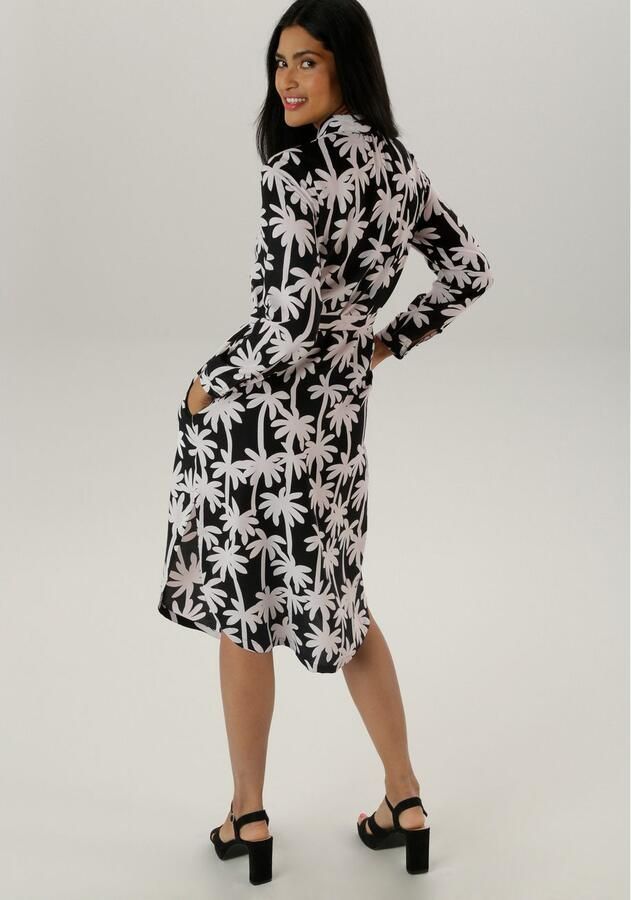 Aniston SELECTED Blousejurk met elegant palmmotief - Foto 4