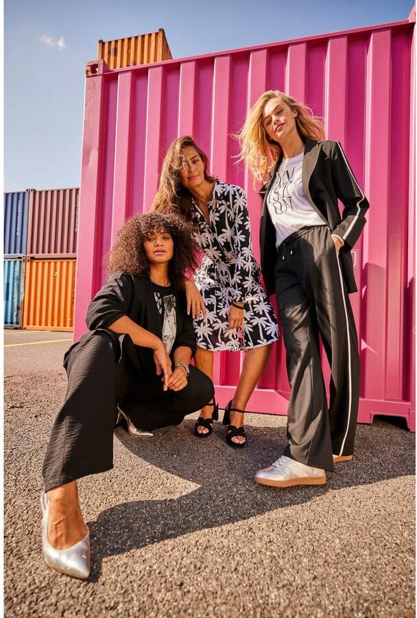 Aniston CASUAL Lange blazer met trendy streep op de schouder en de mouwen - Foto 3