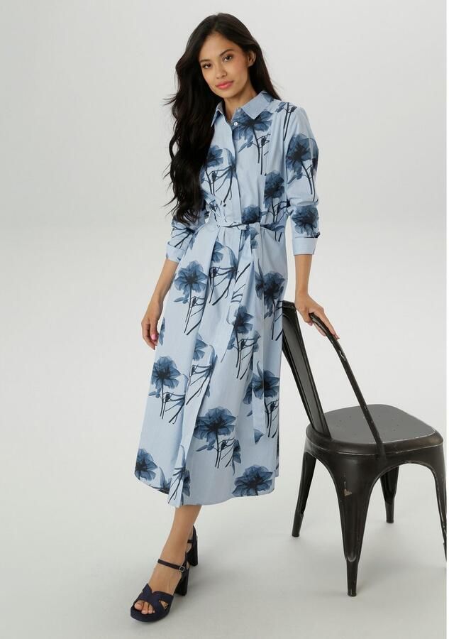 Aniston SELECTED Blousejurk met fantasievolle bloe print nieuwe collectie - Foto 4