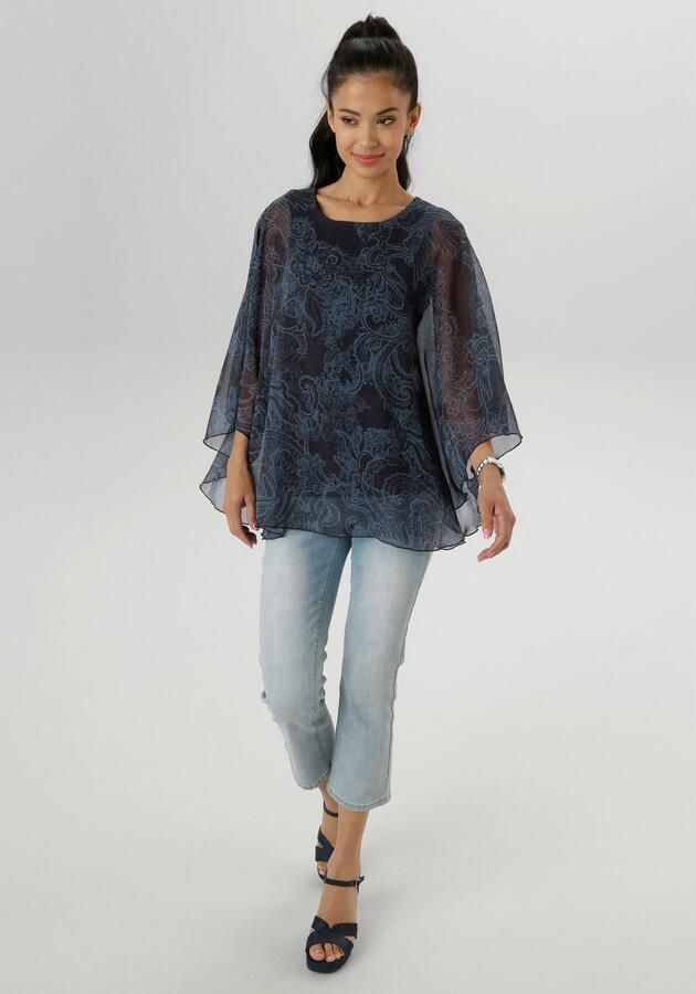Aniston SELECTED Chiffon blouse in modieuze laagjes-look nieuwe collectie - Foto 5
