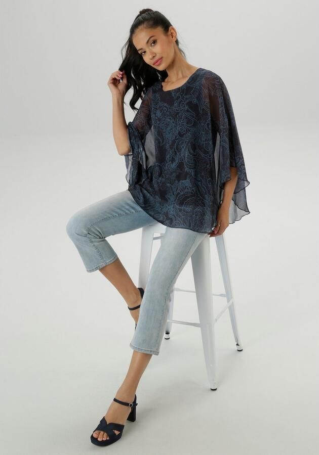 Aniston SELECTED Chiffon blouse in modieuze laagjes-look nieuwe collectie - Foto 6