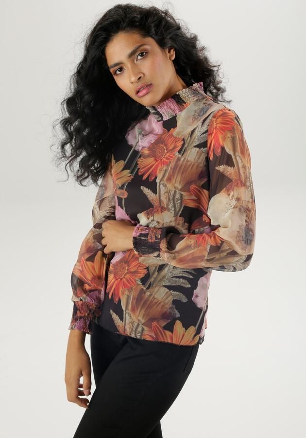 Aniston SELECTED Chiffon blouse met een romantische bloemenprint - Foto 8