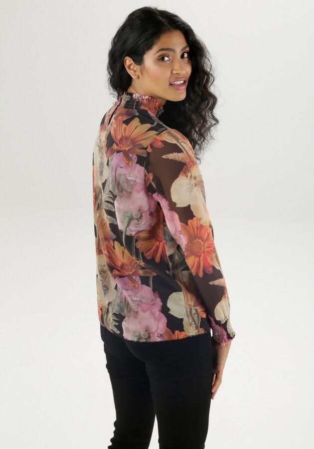 Aniston SELECTED Chiffon blouse met een romantische bloemenprint - Foto 4