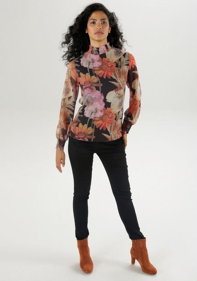 Aniston SELECTED Chiffon blouse met een romantische bloemenprint - Foto 5