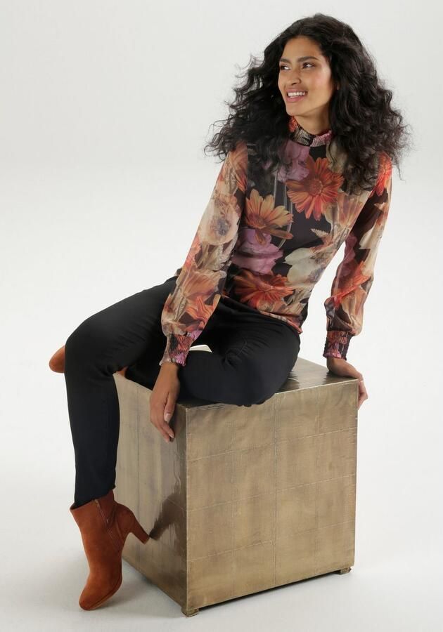 Aniston SELECTED Chiffon blouse met een romantische bloemenprint - Foto 6