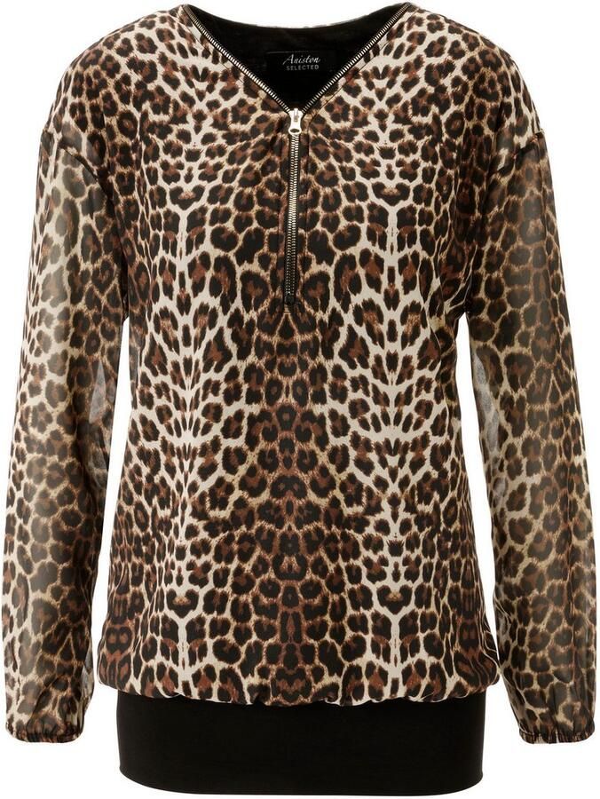 Aniston SELECTED Chiffon blouse met goudkleurige ritssluiting op de halslijn nieuwe collectie - Foto 2