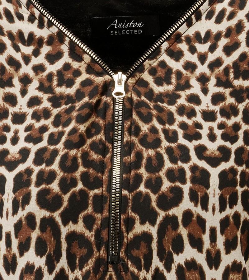 Aniston SELECTED Chiffon blouse met goudkleurige ritssluiting op de halslijn nieuwe collectie