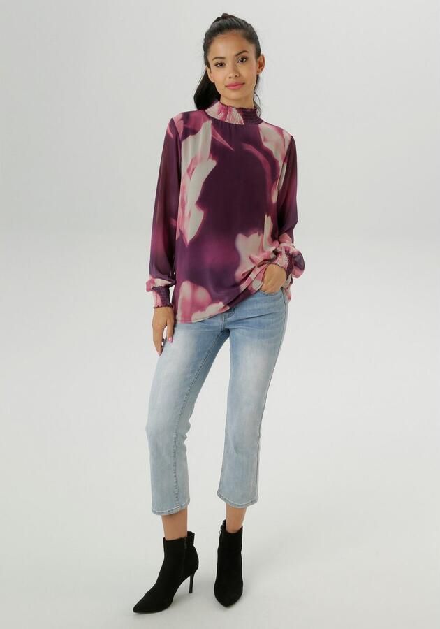 Aniston SELECTED Chiffon blouse met moderne fantasierijke batik-bloe print nieuwe collectie - Foto 6