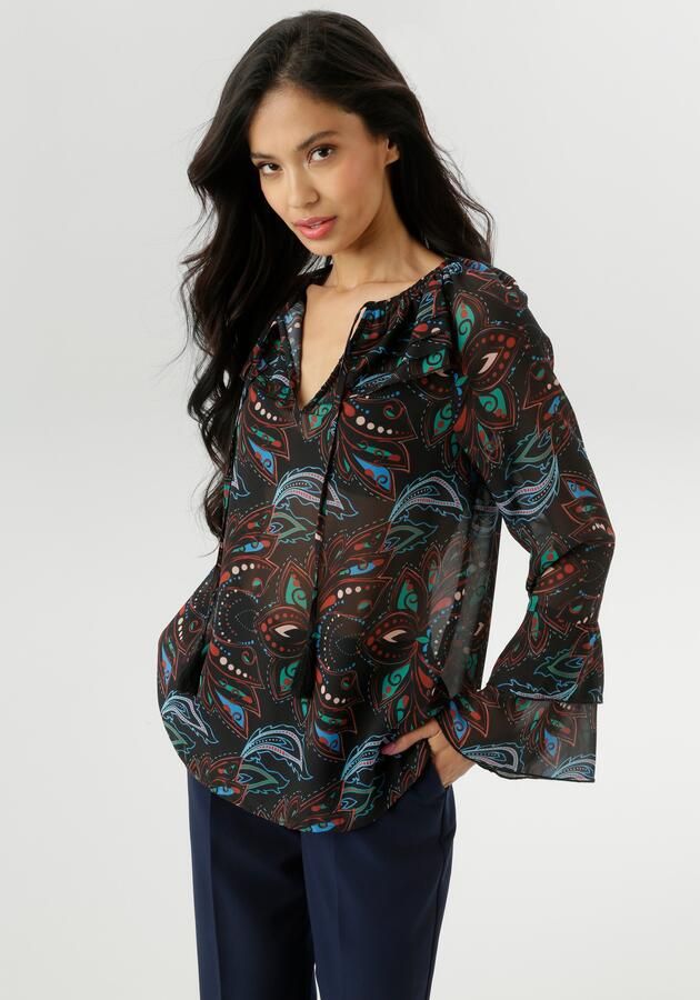 Aniston SELECTED Chiffon blouse van licht transparante chiffon nieuwe collectie - Foto 7