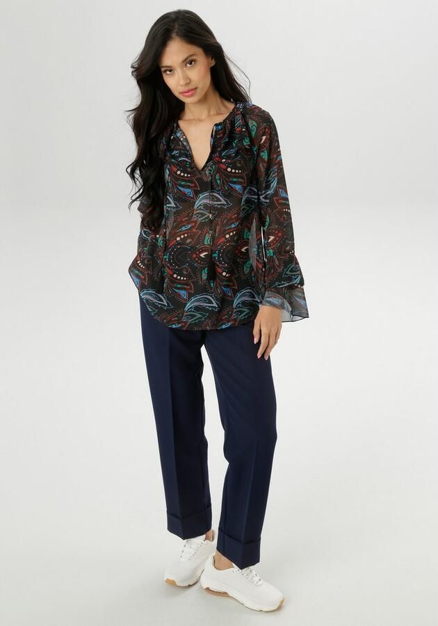 Aniston SELECTED Chiffon blouse van licht transparante chiffon nieuwe collectie - Foto 5