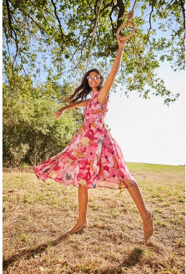 Aniston SELECTED Chiffon jurk met dromerige bloemige patronen - Foto 6