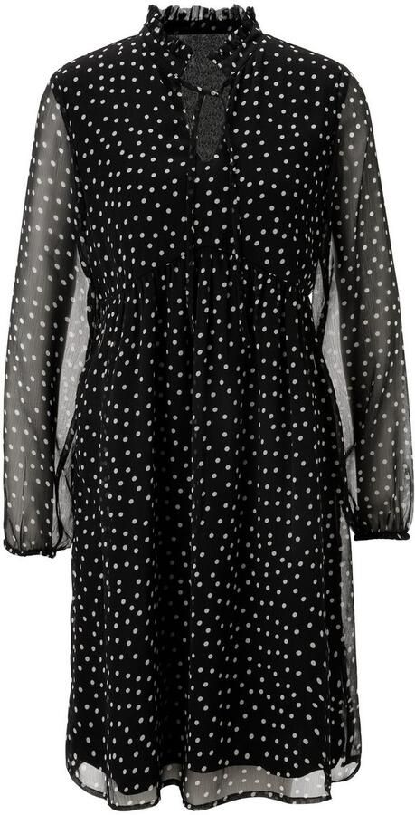 Aniston SELECTED Chiffon jurk Met kleine ruches op de opstaande kraag en strikbanden NIEUWE COLLECTIE - Foto 6