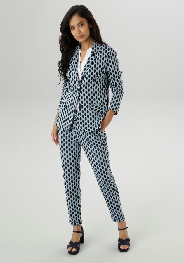 Aniston SELECTED Comfortbroek met allover-patroon in geometrische honingraatlook nieuwe collectie - Foto 4