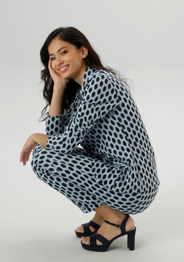 Aniston SELECTED Comfortbroek met allover-patroon in geometrische honingraatlook nieuwe collectie - Foto 5