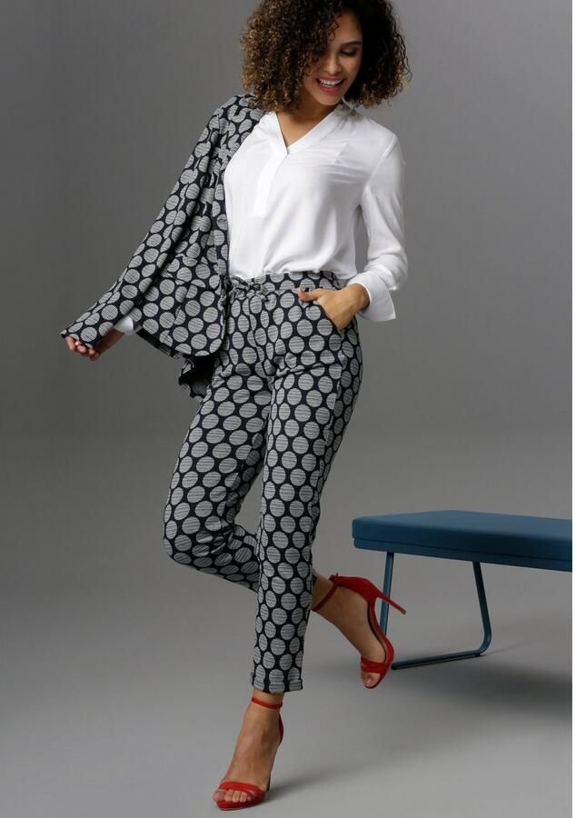 Aniston SELECTED Comfortbroek met gestreepte stippen - Foto 2