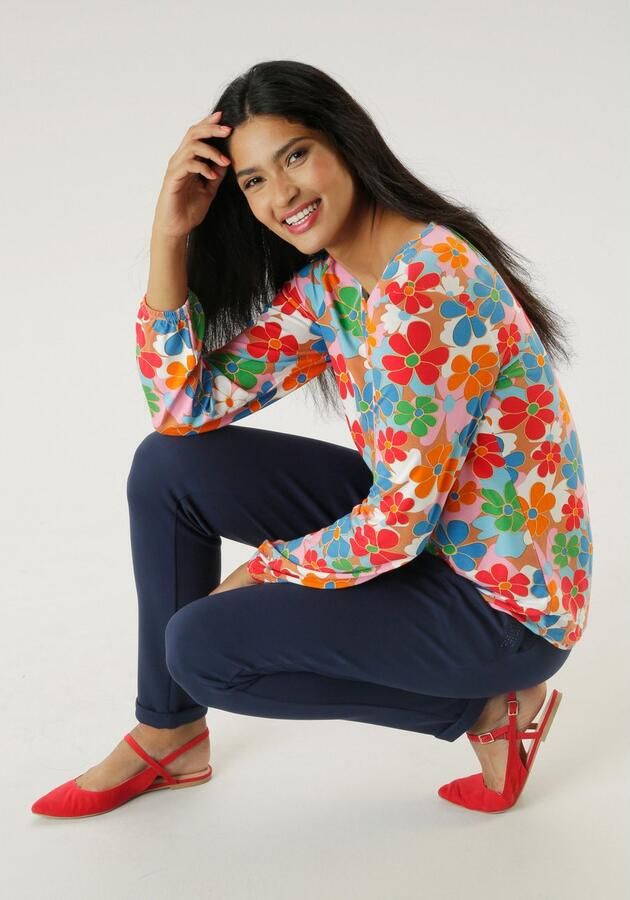 Aniston SELECTED Comfortbroek met glinsterende steentjes aan de ingreepzakken - Foto 5