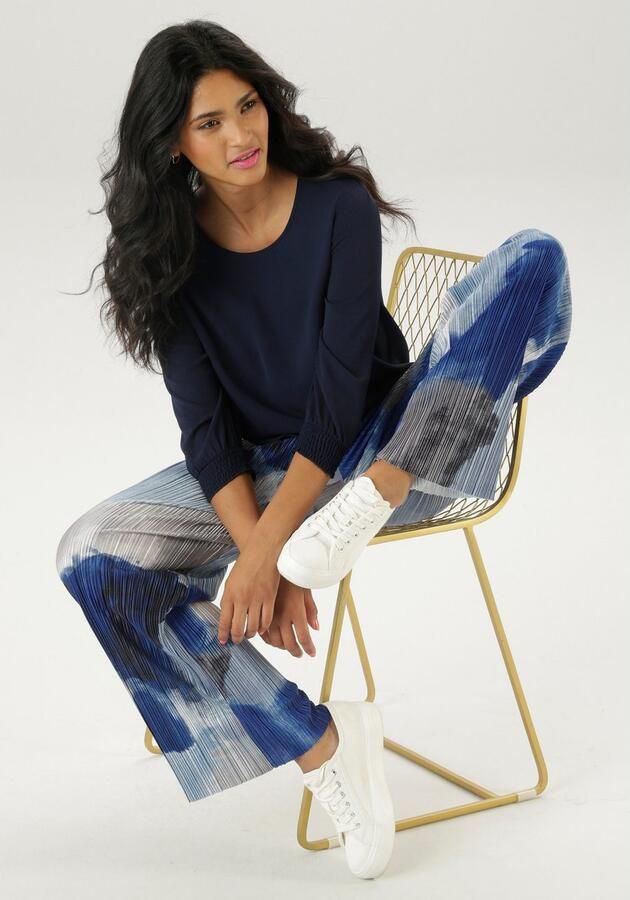 Aniston SELECTED Comfortbroek met plissé en elastische tailleband - Foto 5