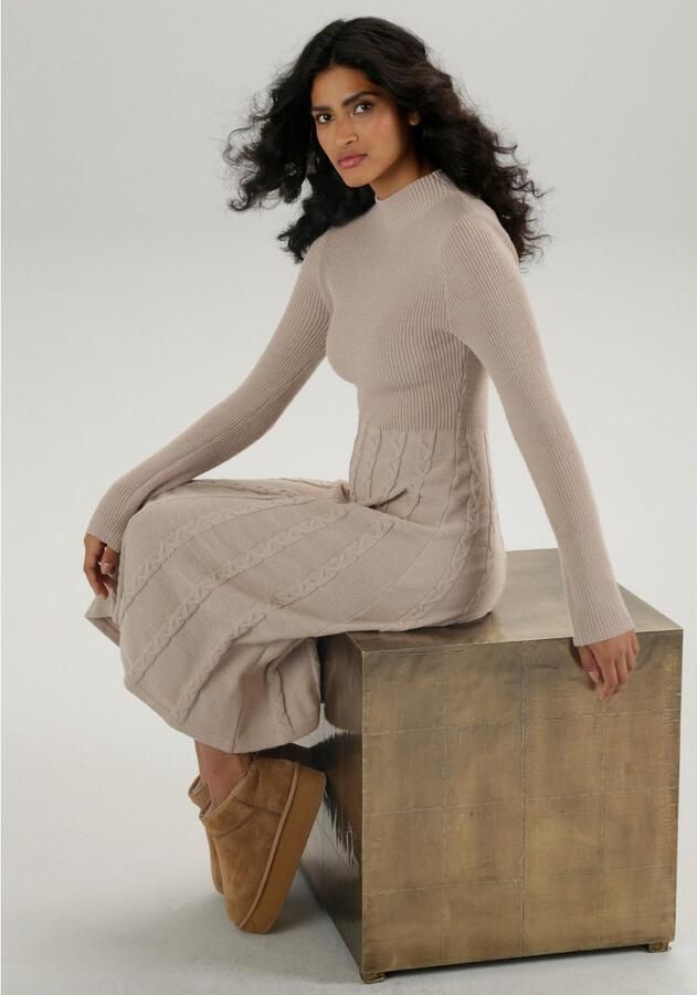 Aniston SELECTED Gebreide jurk met kabelmotief - Foto 3