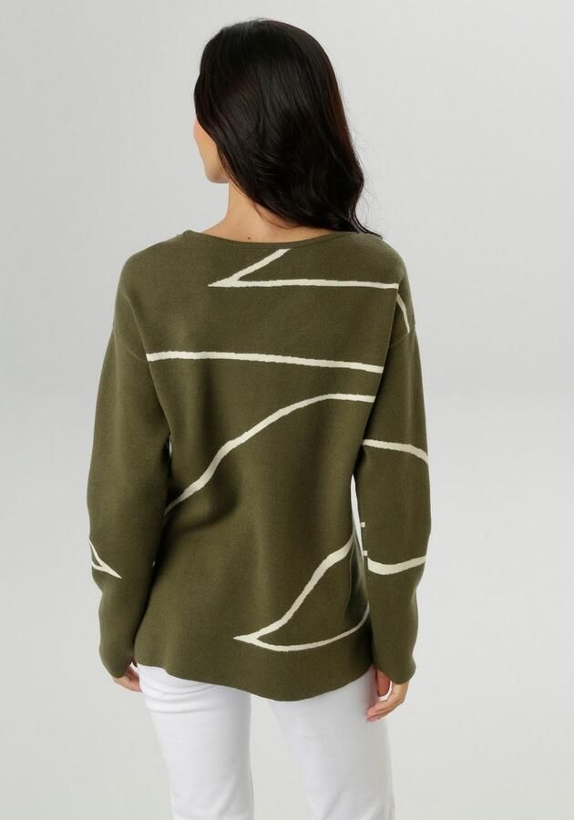 Aniston SELECTED Gebreide trui Highlight met opgestikte gebreide zak aan de voorkant NIEUWE COLLECTIE - Foto 4