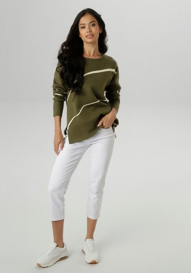 Aniston SELECTED Gebreide trui Highlight met opgestikte gebreide zak aan de voorkant NIEUWE COLLECTIE - Foto 5