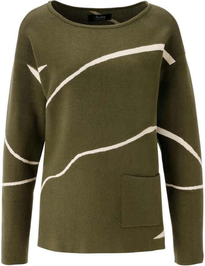 Aniston SELECTED Gebreide trui Highlight met opgestikte gebreide zak aan de voorkant NIEUWE COLLECTIE - Foto 2