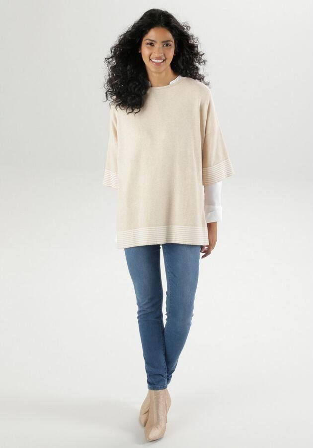 Aniston SELECTED Gebreide trui in casual ponchostijl - Foto 5