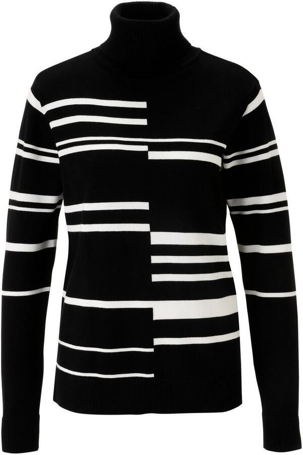 Aniston SELECTED Gebreide trui in geometrisch onderbroken streepdessin nieuwe collectie - Foto 5