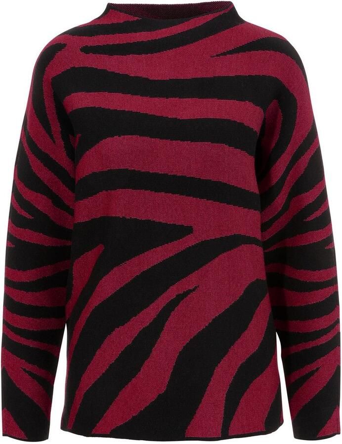 Aniston SELECTED Gebreide trui met dierenpatroon en hoge staande kraag - Foto 2