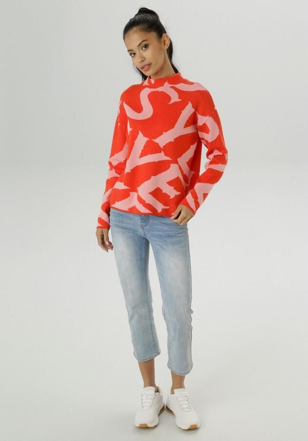 Aniston SELECTED Gebreide trui met elegant jacquard-patroon nieuwe collectie - Foto 5