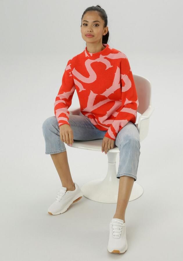 Aniston SELECTED Gebreide trui met elegant jacquard-patroon nieuwe collectie - Foto 6