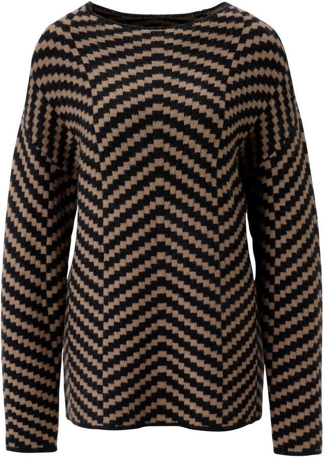 Aniston SELECTED Gebreide trui met ingebreid zigzag-alloverpatroon nieuwe collectie - Foto 3