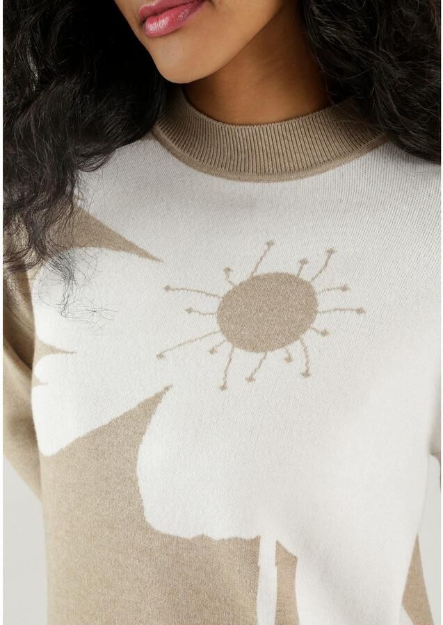 Aniston SELECTED Gebreide trui met opvallend bloesemdesign - Foto 3