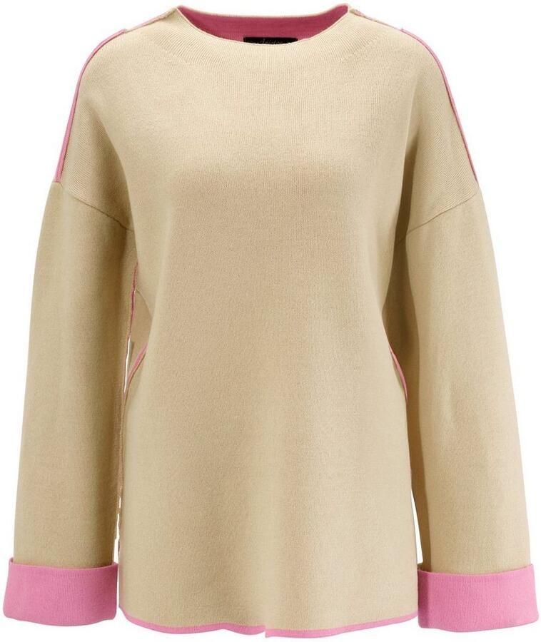 Aniston SELECTED Gebreide trui met roze sierkanten